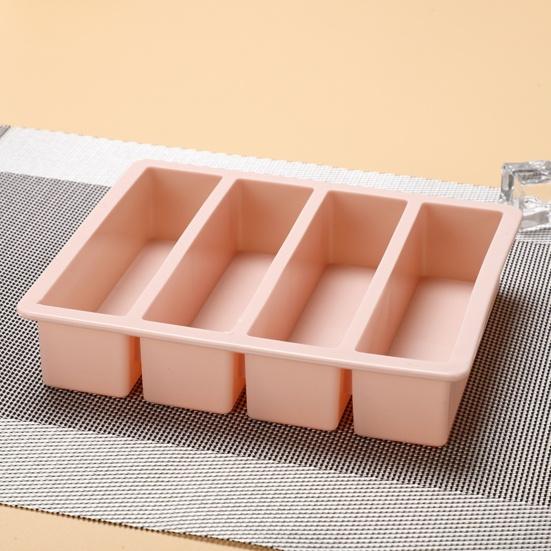 Ice Cube Non-sticky Tray Multi-purpose Flexible 4 Grids Long Silicone Ice Cube Pudding
