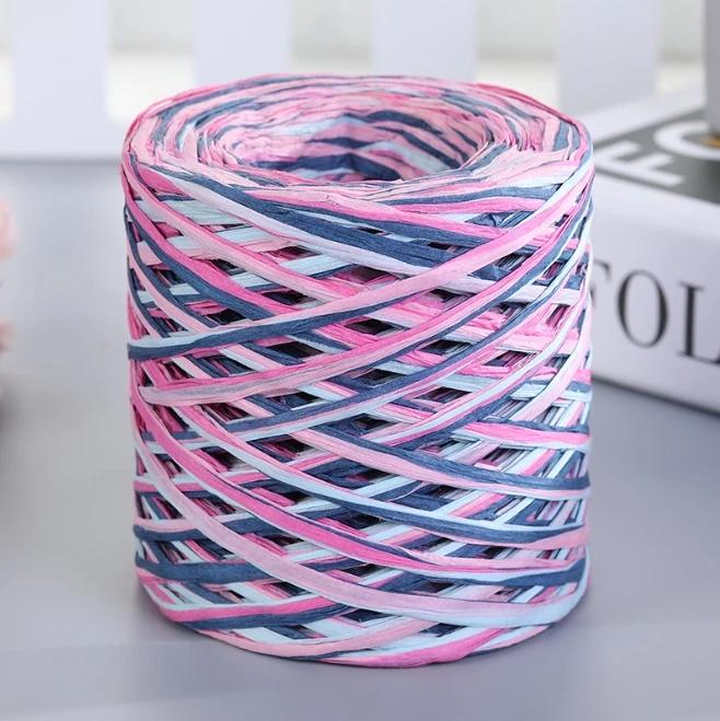 2025 200M Natural Raffia Straw Yarn For Knitting Crocheting Paper Threads DIY Handmade Summer Sunhat Beach Bag Freeshipping