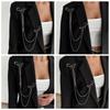 Alloy Punk Brooches Crystal Chain Brooches Fashion Suit Brooch  Jewelry