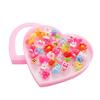 Kids Assorted Cute Resin Acrylic Cartoon Rings Toy with Plastic Storage Box Party Favors Girls Gift