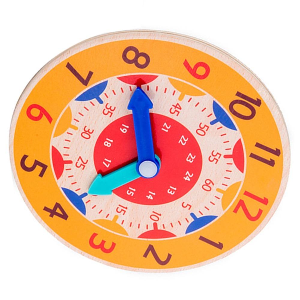 Teaching Function Wooden Teaching Clock Learning Clock Toy  For 4 To 6 Years Old Kids