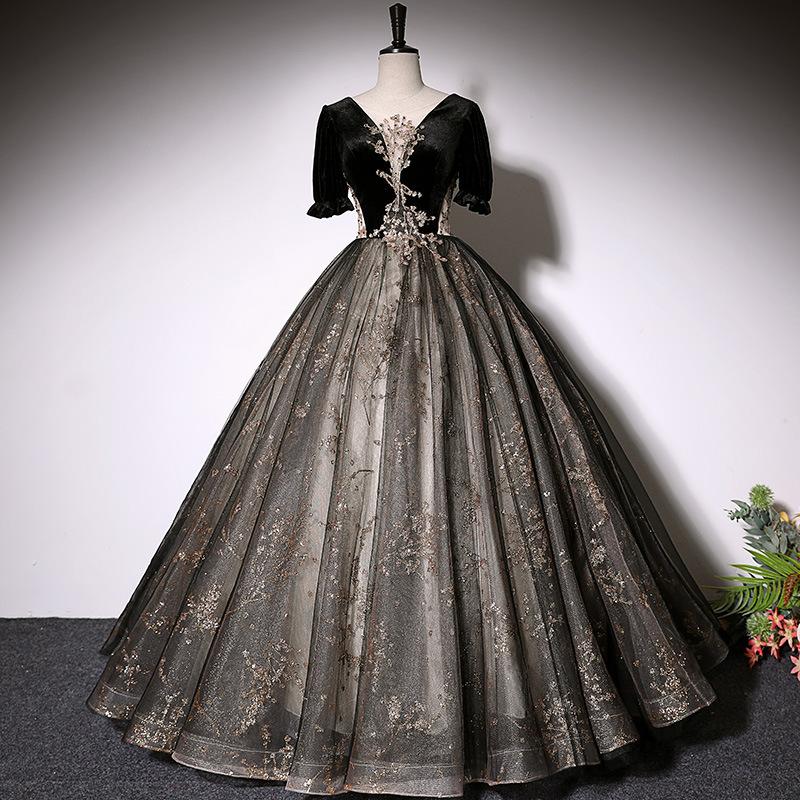 Evening dress female banquet black socialite