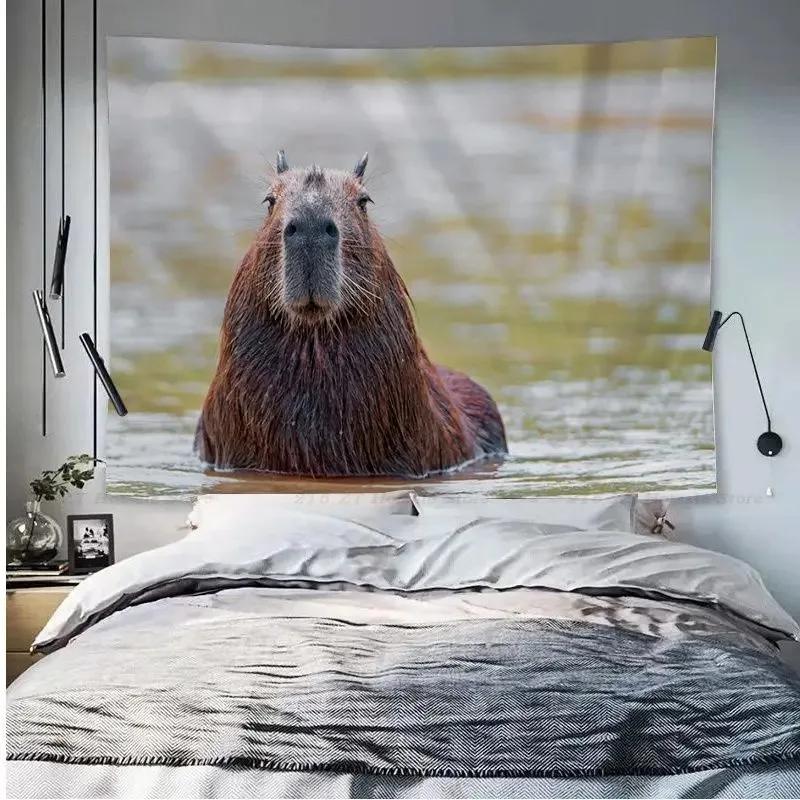 Capybara Tierdruck Wandteppich Büro Wohnzimmer Dekoration Zuhause Wandteppich