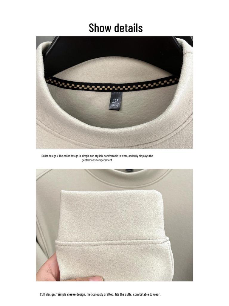 Men's Thickened 520g German Fleece Hoodie - Heavyweight, Warm, Casual Long Sleeve Base Layer for Autumn/Winter 2025