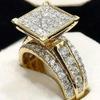 Twist Cross Design Luxury Women Ring with Sparkling CZ Engagement Noble Female Accessories Party Wedding Charming Jewelry