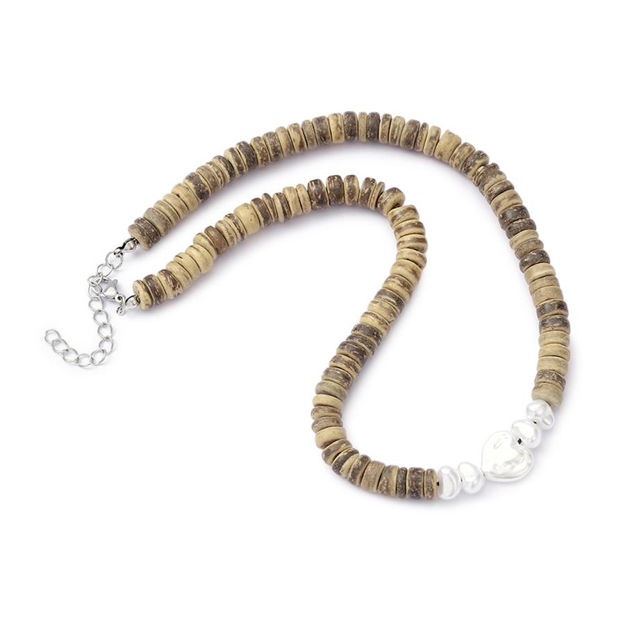Noter Handmade Natural Coconut Beads Women Necklace Imitation Pearl Choker Chain Neck Accessory Beach Vacation Versatile Jewelry