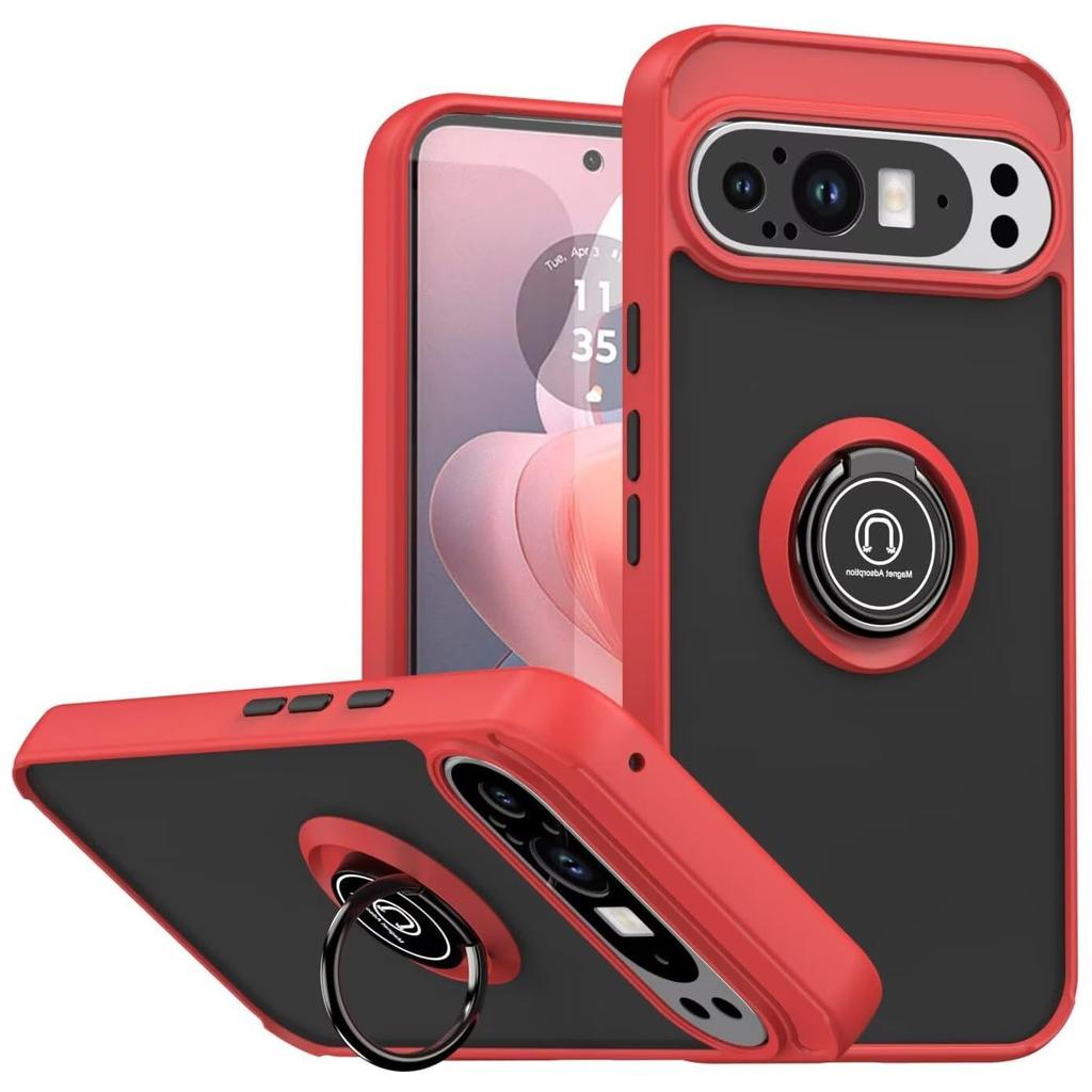 Armor Matte Case For Google Pixel 10 Pro XL 9 Pro 9A Cover Ring Magnetic Stand Holder Shockproof Shell Coque Fundas