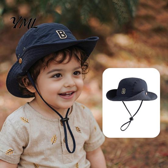 Cute Wavy Brim Sun Hat for Babies Kids Hat, Breathable UV Protection Cap with Adjustable Stylish Daily Outings Wide Brim, Summer Beach Toddlers