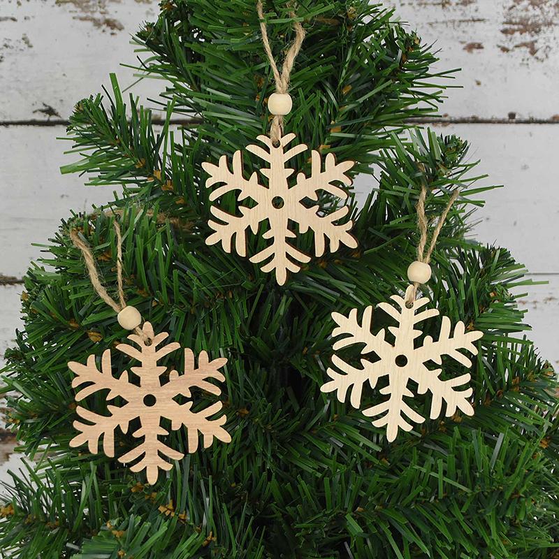 3 Stück Vintage Weihnachten Holzanhänger Ornamente DIY Holzhandwerk Weihnachtsdekorationen Weihnachtsbaum Hängeornamente Geschenke