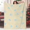1pc Extra Large Flannel Blanket - Soft Warm All-Season Luxury Bedspread/Throw - Elegant Beige & Blue Pastel Decor - Large Couch, Dorm, Camping, Travel