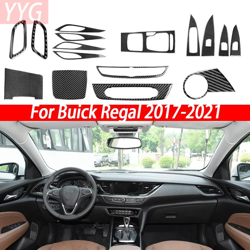 Carbon Fiber Car Interior Accessories Gear Shift Panel Cup Holder Decorative Stickers For Buick Regal 2017 2018