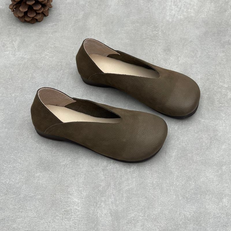 Single Shoe Retro Casual Simple and Versatile Flat Round-toe Women's Shoes