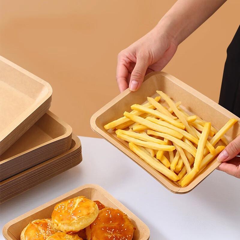 Pabei Rectangular Disposable Kraft Paper Serving Tray