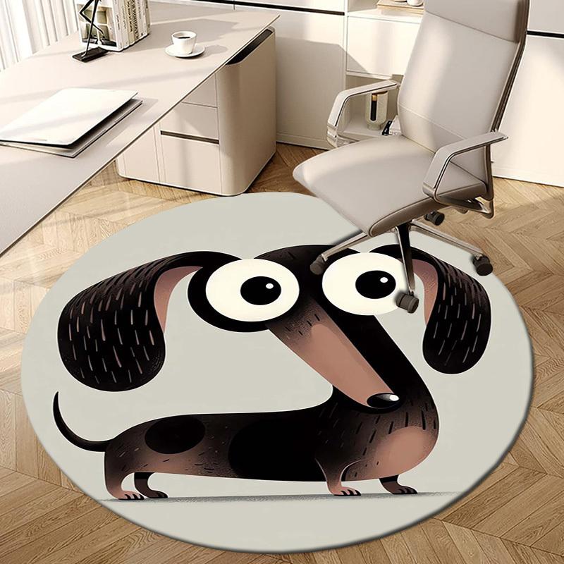 1pc Office Carpet Chair Mats Dachshund with Big Eyes Perfect for Decorating Office Chairs, Living Rooms, Or Bedrooms