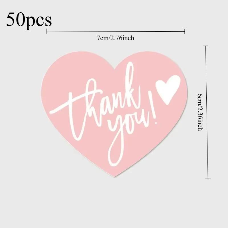 Pink Heart Shaped Appreciation Cards Bulk Thank You Gift Tags for Business Events Party Wedding Favors Craft Suppliess