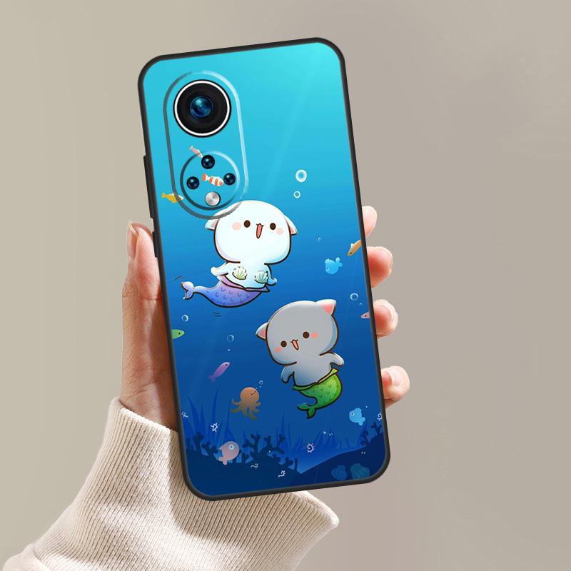 Cartoon Peach Mochi Cat Case For Honor 90 Lite 70 50 X9a X8a X7a X6a X7 X8 X9 9X 8X Magic 5 Pro Magic 5 Lite Cover