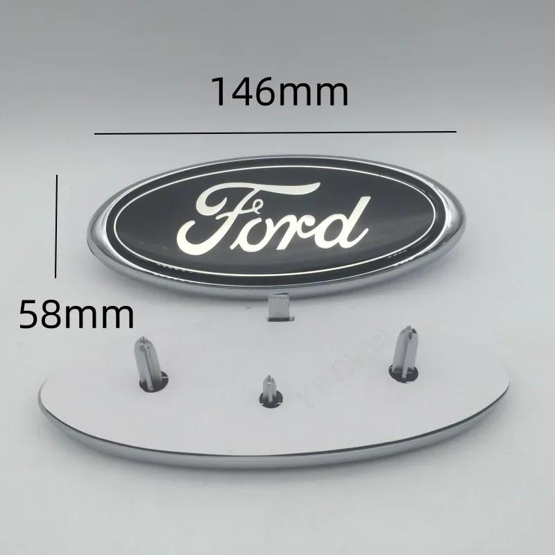 

New 2026 Car Sticker Hot For Ford New 1pcs 3D for ford blue black 146mmx58mm Car Front Head Hood Bonnet Emblem Rear Tail Bumper