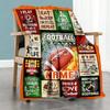 Flame Rugby Personalized Name Blanket Multi-purpose Customizable Blanket Soft & Cozy Great for Picnics Nap Bedding Living Room All-Season Use
