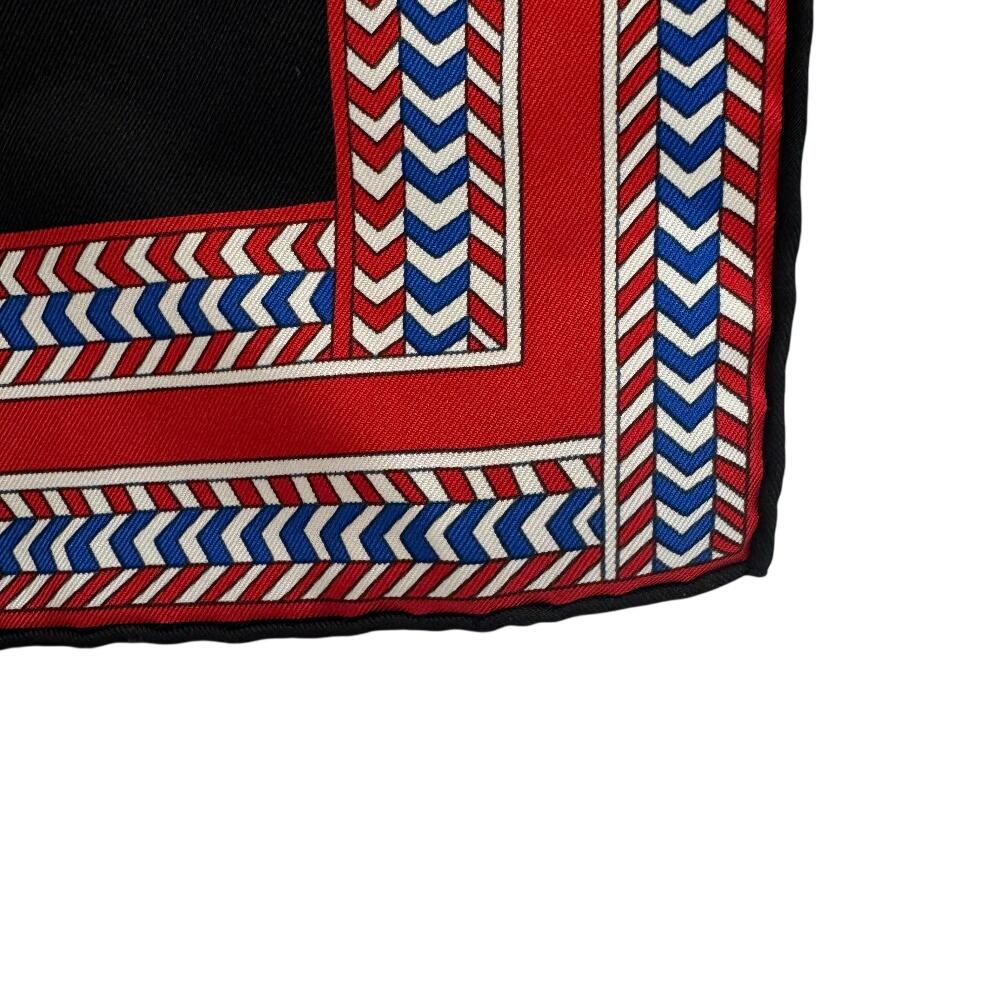 Hermes SELLE DES STEPPES (Saddle) Silk Calle 90 Scarf Navy Silk Used