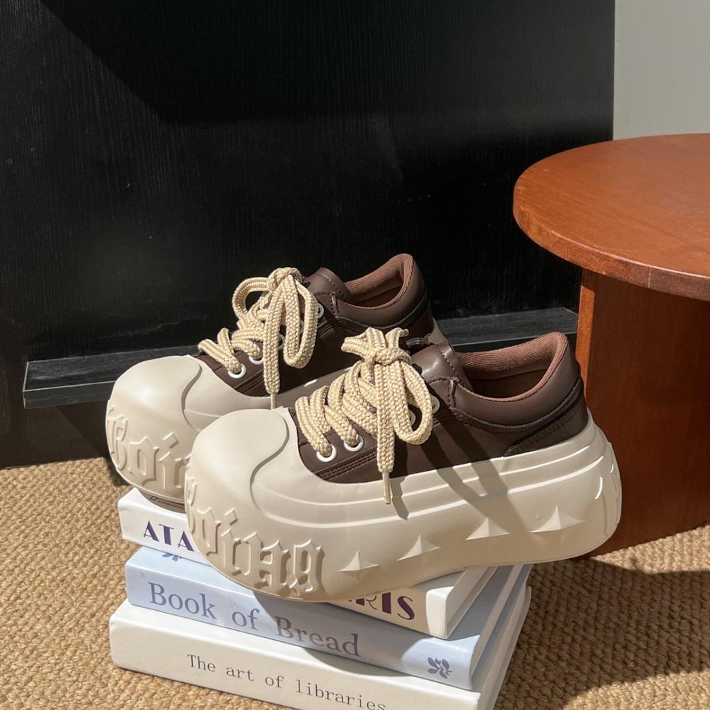 European goods ins super fire big head shell head lace-up casual shoes board shoes canvas shoes small 7cm dissolving shoes women's shoes