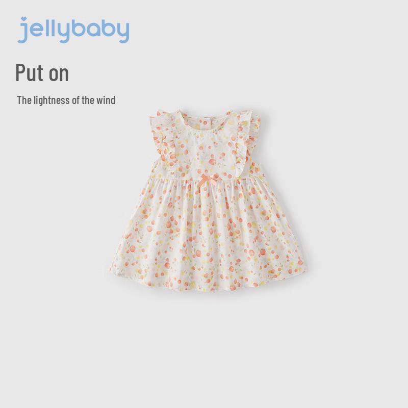 JELLYBABY Girls' 100% Cotton Sleeveless Princess Dress