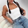 Cross-Border 2025 New Style Spicy Girl Sleeveless Tank Top for Women 2024 Simple Solid Color Square Neck Slim Fit Short Top