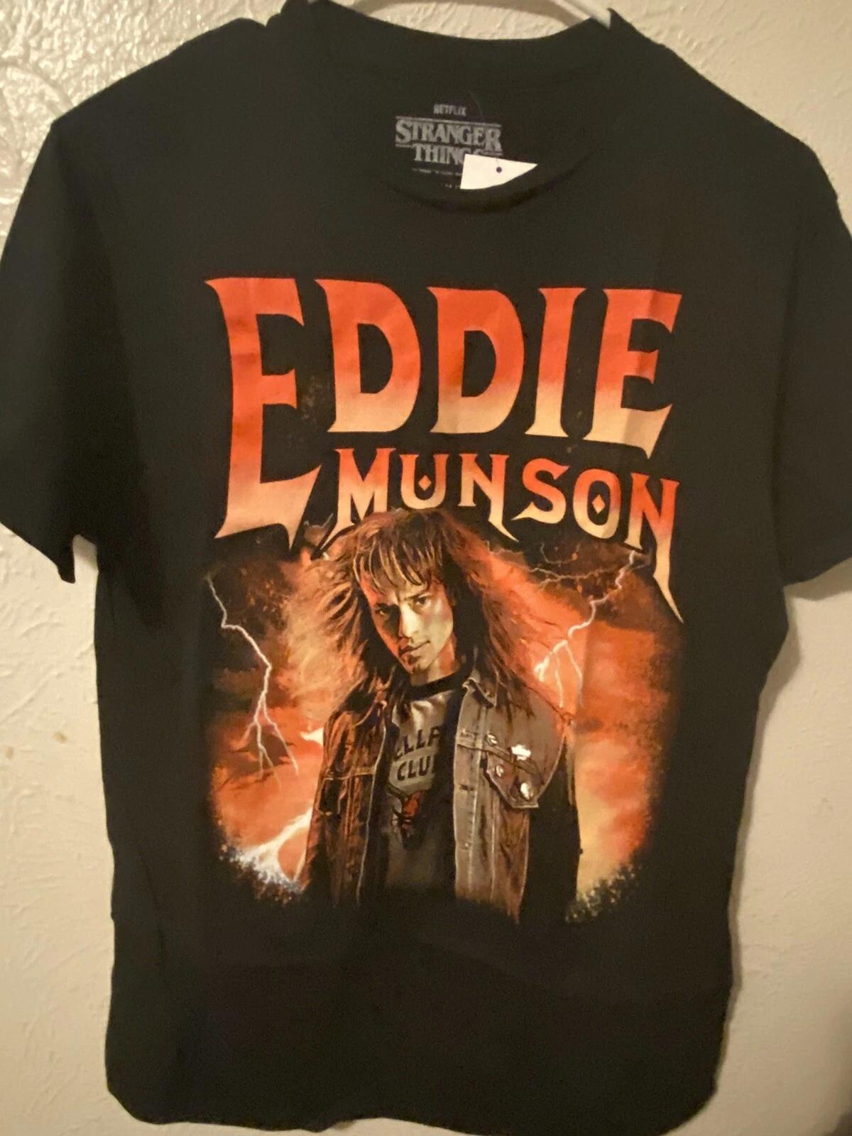 Stranger Things Eddie Munson Netflix Season 4 T-Shirt Hellfire Club Metal XXL M