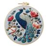 1 Stk. Pfau Blumenmuster Stickerei DIY Stoff Bastelset mit Werkzeugen