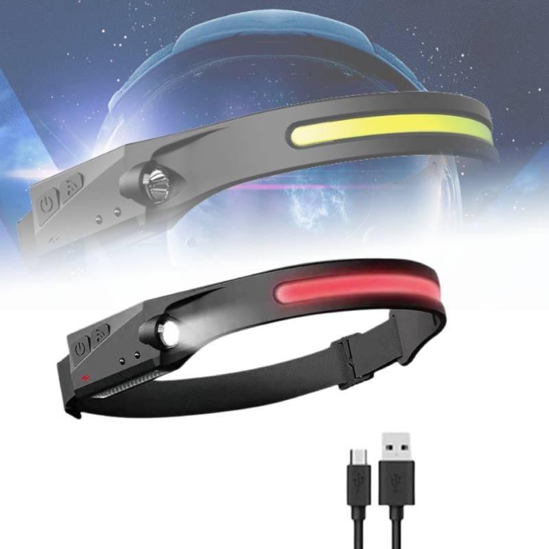 Cob Led Headlamp Usb Headlight Silicone Material Light Outdoor Lamp Camping
