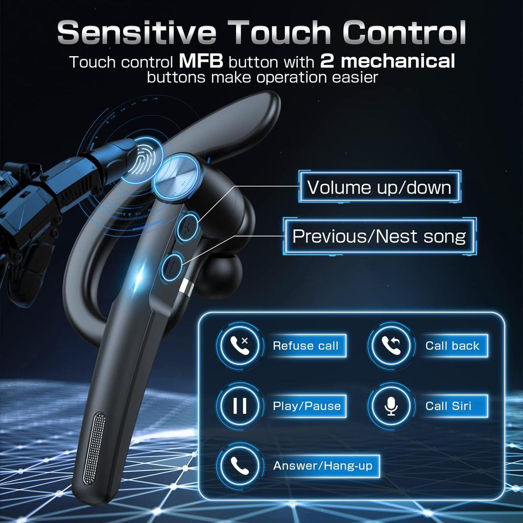 G1 Business Single-ear Bluetooth Headset, Wireless Ear-hanging Headset, Long Standby, Suitable for Meeting Express Takeaway