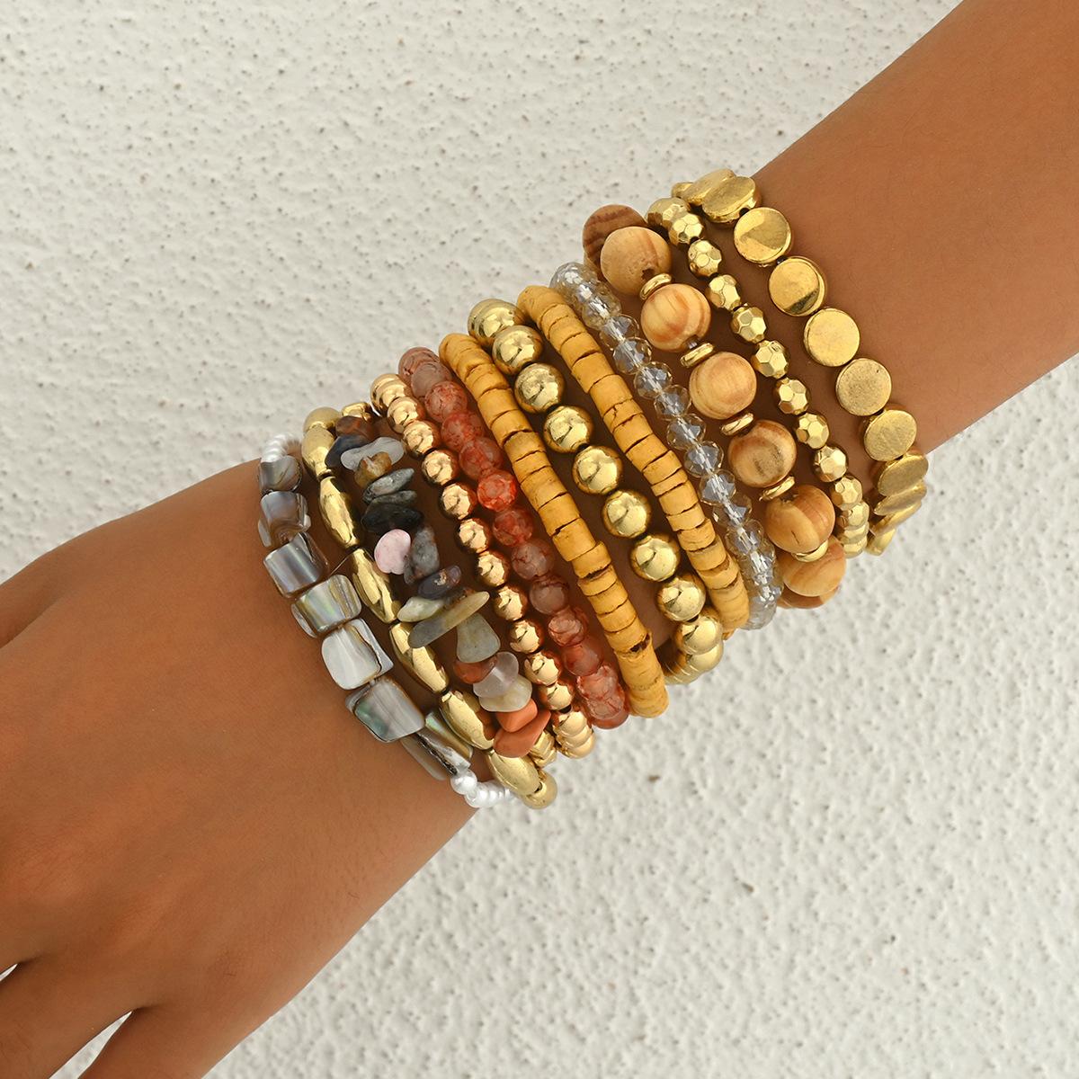 

Геометрический новый стиль многослойный браслет женский браслет из ниток с камнем высококачественный браслет универсальный набор браслетов