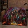 3D WOW World of Warcraft Spiel Dämonenjäger Arthas Cartoon Flanell Decke, Ultra Weiche Plüschdecke für Zuhause Schlafzimmer Bett Sofa Abdeckung