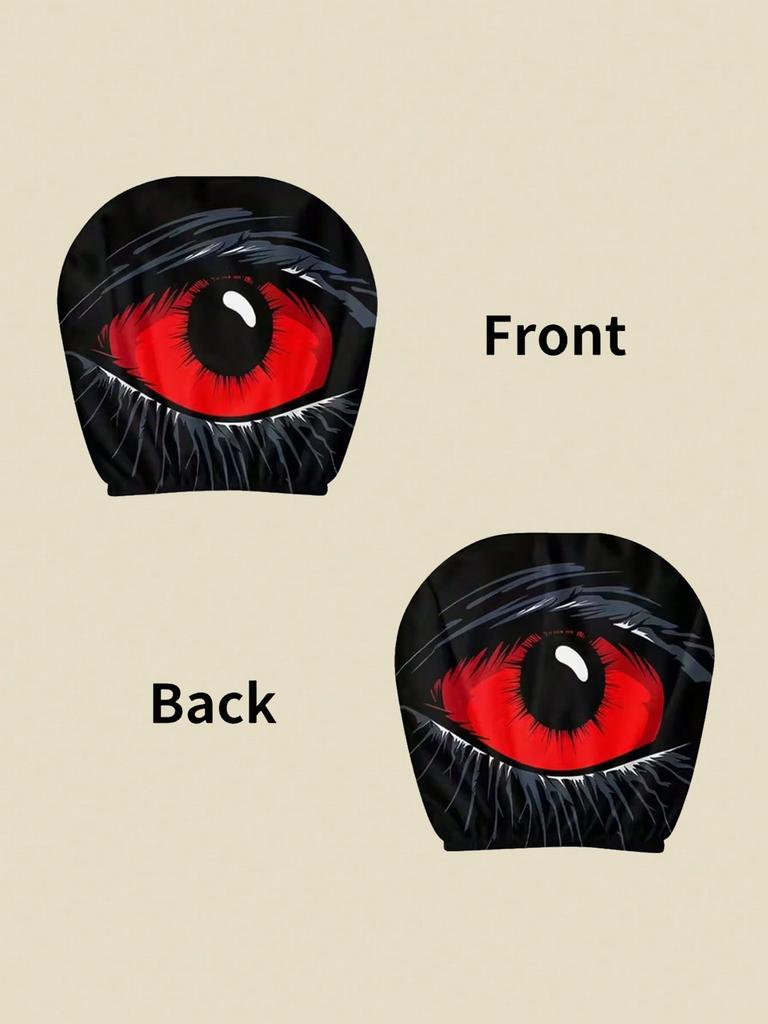 2Pc Red Evil Eye Car Headrest Covers – Funny & Stylish Seat Pillow Covers, a Practical Choice for Long Drives and Car Decoration