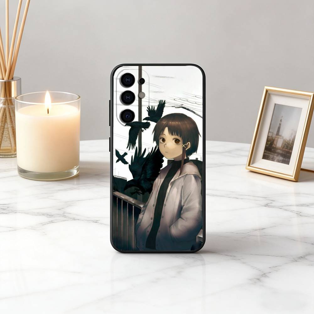 S-Serial L-Lain E-Experiments-SEL Phone Case Black Silicone Soft For Samsung S25,S24,S21,S22,S23,S30,Ultra,S20,Plus,Fe,Lite