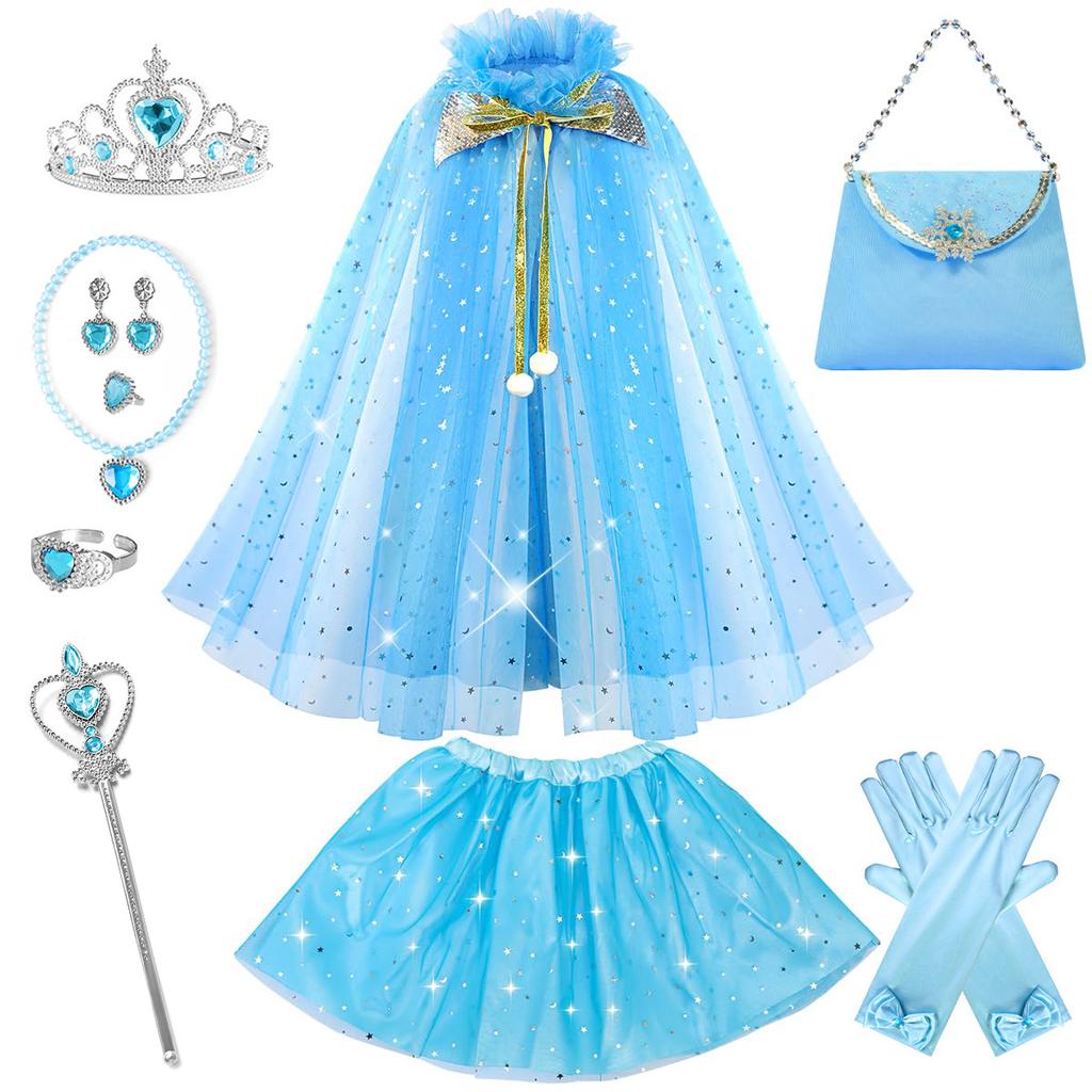 Mermaid Princess Role Play Cape Toy Sequined Clothes Children Girls Halloween Carnival Birthday Party Dress Up Exquisite Capes