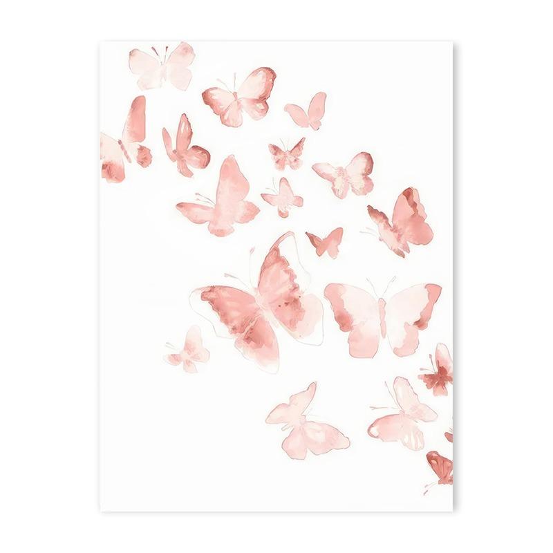 Pink Ballerina Girl Unicorn Butterfly Kids Room Decorative Canvas Painting Nursery Wall Art Poster Pictures Baby Bedroom Decor