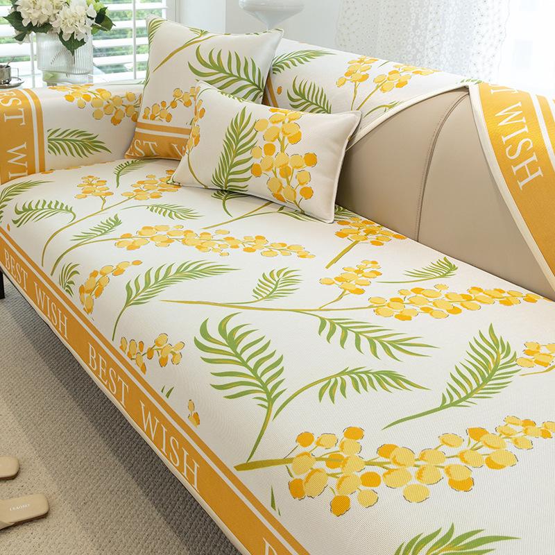 

Летняя подушка для дивана из ледяного шелка с рисунком, новый летний коврик для сна, Нескользящие подушки для сидения, кожаный чехол для дивана, полотенце 70*70cm