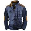Fashion Men's Sweatshirt 3d Printed Half Zip Men's Polo Shirt