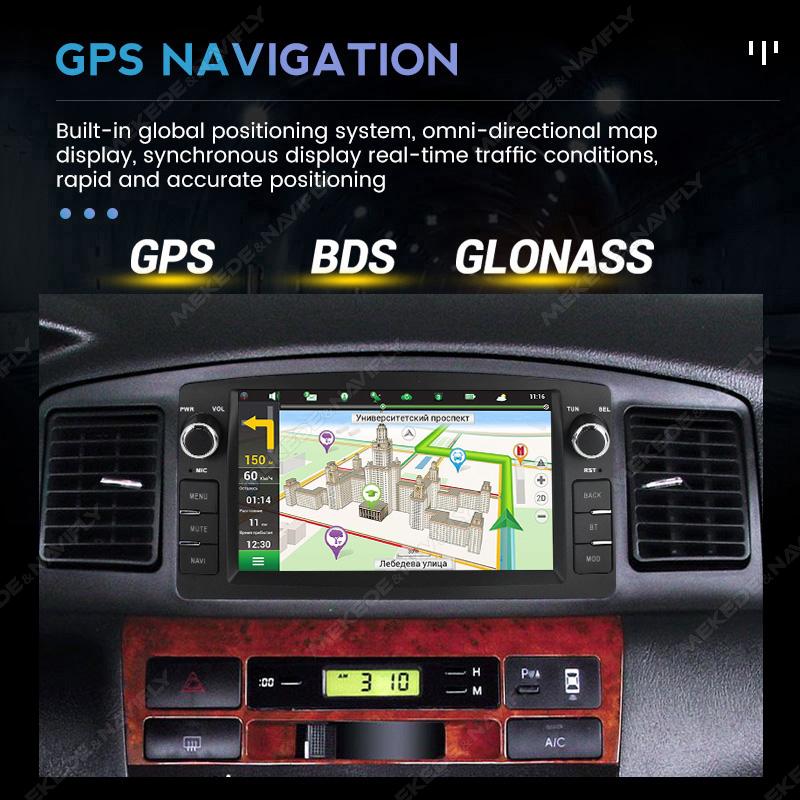 Navifly 7" IPS Android Car Radio Multimedia Video Player GPS Navigation For Toyota Corolla E120 BYD F3 BT Carplay 2Din Head Unit