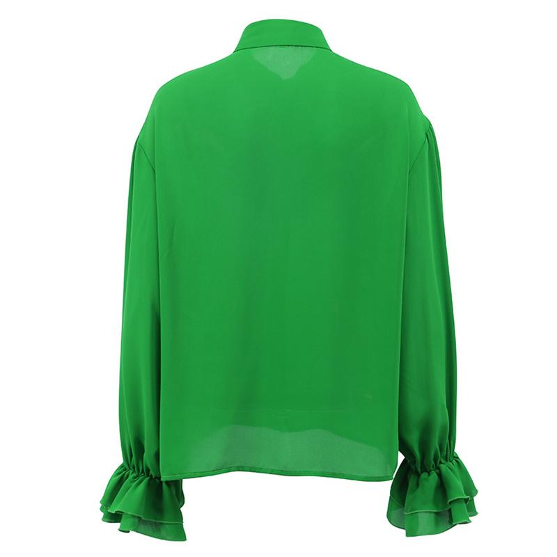 Blusas Mujer De Moda 2022 Summer rufflesTop Female Women Shirts Women's Green Shirt Blouses Tops Long Sleeve Chic Woman Blouse