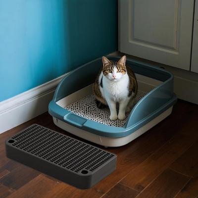 Litter Box Step Cat Litter Station with Filter Function Waterproof Home Kitten Toilet Ramp Pedal for Small Cat Elderly Cat