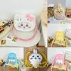 Chiikawa Cartoon Plush Embroidered Shoulder Bag With Transparent Pvc For Daily Use