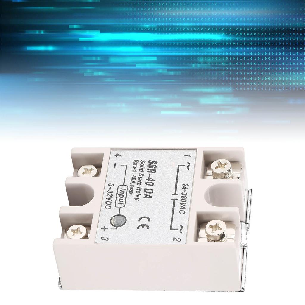 Solid State Relay 1 Phase DC to AC Board 40A AC24‑380V SSR 40DA Plastic Shell Electronic Component