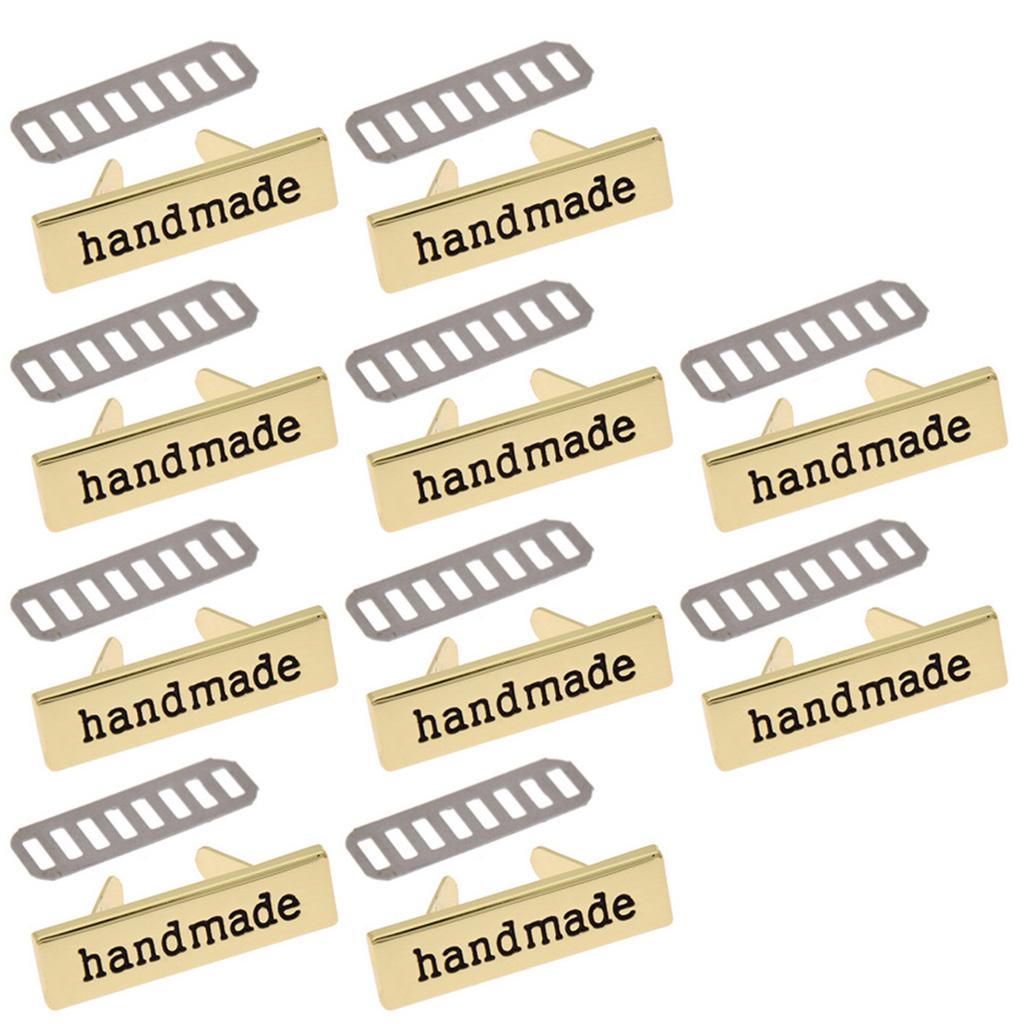 

10 шт. Металлические этикетки ручной работы, бирки для одежды, джинсов, обуви, сумок, одежды, прямоугольные этикетки ручной работы, печатные этикетки для шитья и рукоделия светло-серый