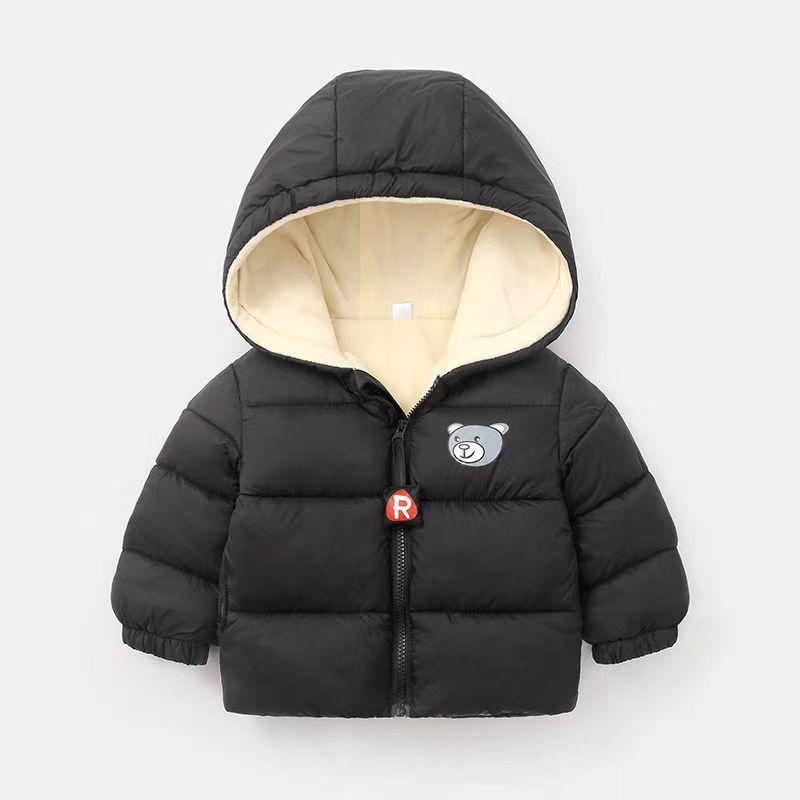 

Kids Pocket Coat - Solid Color Short Cotton Jacket 130
