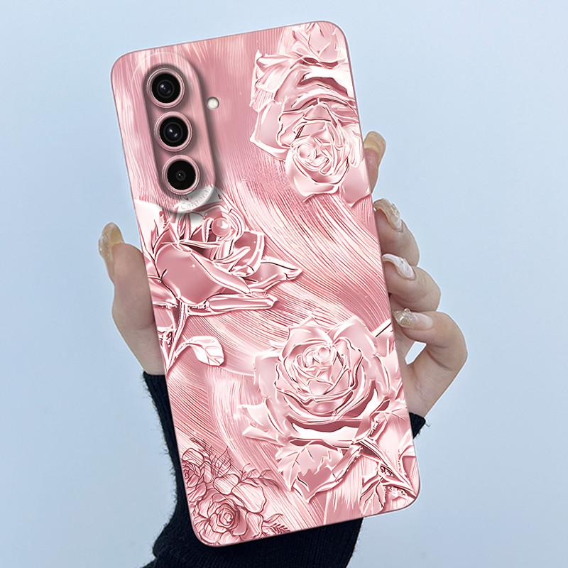 For Samsung Galaxy A37 A57 5G Case Fashion Simplicity Oil Painting Flower Silicone Soft Casing New Design Shockproof Back Cover