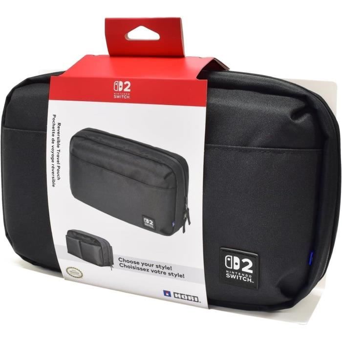 Pochette de voyage résersible de protection - HORI - Nintendo Switch 2 - Rangement accessoires et jeux - Noir