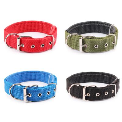 Bequemes, verstellbares Hundehalsband mit Nylonband in 5 Größen für kleine und große Hunde und Katzen. Halsbänder in 8 Farben: Rot/Blau/Schwarz/Grün.