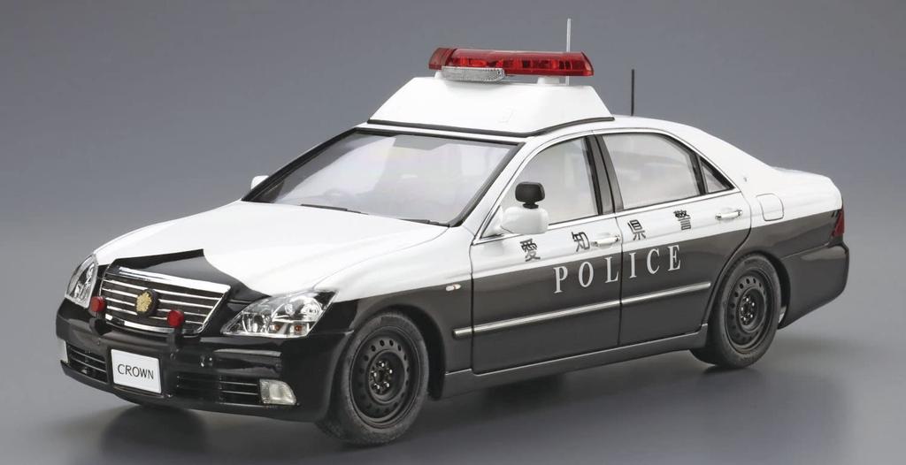Aoshima Bunka Kyozaisha The Patrol Car Series Toyota GRS180 Crown Patrol Car Police 2005 Plastic Model 1/24 No.7