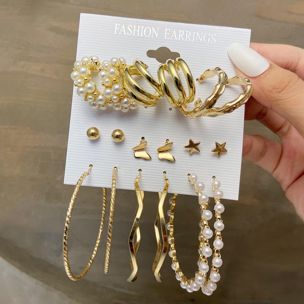 IF ME Korean Butterfly Pearl Stud Earrings Fashion Leopard Hoop Earring Women Jewelry Accessories